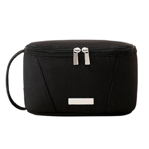 Leichte Kosmetiktasche mit Griff für Reisezubehör, wesentlicher großer Reise-Kulturbeutel für Damen, Schwarz , Mass Beauty von alloneslife