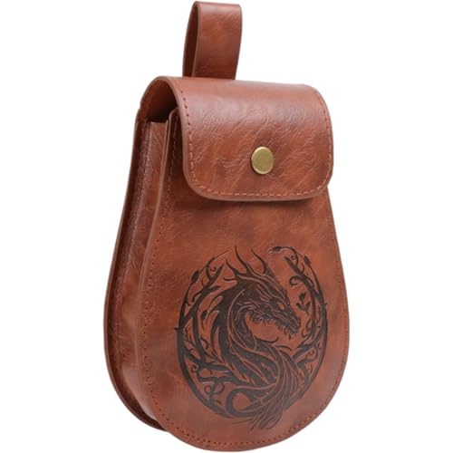 Mittelalterliche Gürtelbeutel Mit Einstellbarem Riemen Für Münzschlüsseln Essentielles PU Leder Tailentasche Unisex Cosplay Kostüm Zubehörgurt Accessoire von alloneslife