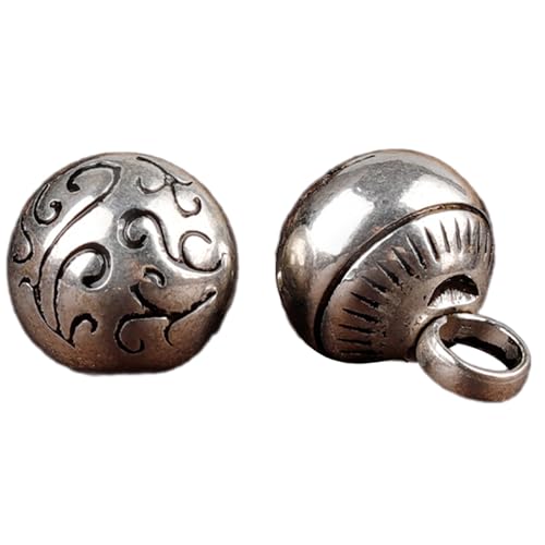 Silberfarbene Perlenknöpfe für traditionelles Kostüm, chinesisches Cheongsam-Metall, rund, geschnitzte Perlenschnalle für Tangzhuang-Kostüm von alloneslife