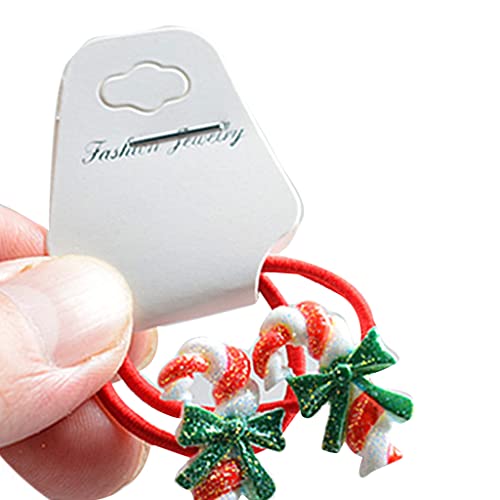 Weihnachts-Haargummis, Elch, Weihnachtsmann, elastisch, weich, Haarschmuck für Mädchen von alloneslife