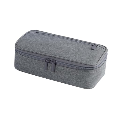 alloneslife 2-lagige Stifttasche für Schule, Bleistift-Organizer, großes Fassungsvermögen, Federmäppchen für Radiergummis, Marker, Scheren, Aufbewahrung, grau, Mass Beauty von alloneslife