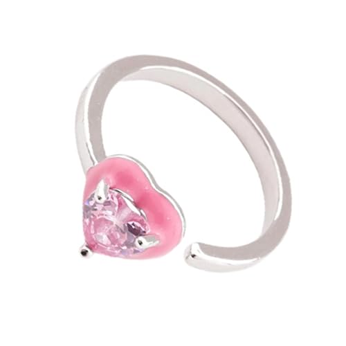 alloneslife Einstellbare Quadrat/Stern/Herz/ovale Kupferringe Mit Glänzenden Zirkonsteinen Moderner Geometrischer Schmuck Für Frauen Zeitgenössischer Verstellbar Unisex Art von alloneslife