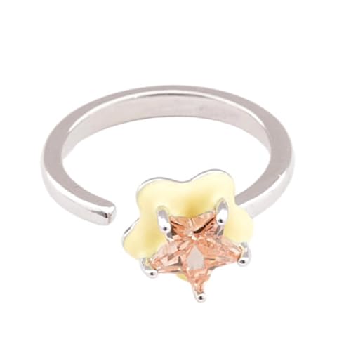 alloneslife Einstellbare Quadrat/Stern/Herz/ovale Kupferringe Mit Glänzenden Zirkonsteinen Moderner Geometrischer Schmuck Für Frauen Zeitgenössischer Verstellbar Unisex Art von alloneslife