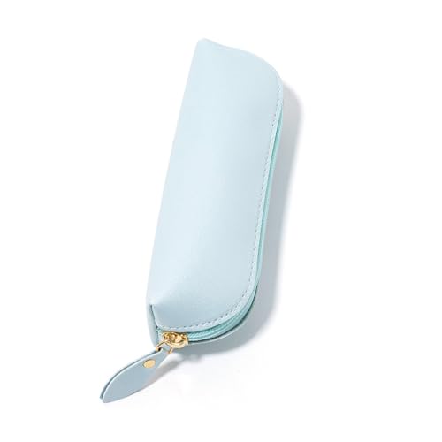 alloneslife Federmäppchen, Stifttasche, PU-Leder, große Kapazität, ästhetische Schulbedarf, große Kapazität, Kunstledertasche, ästhetische Tasche, hellblau von alloneslife