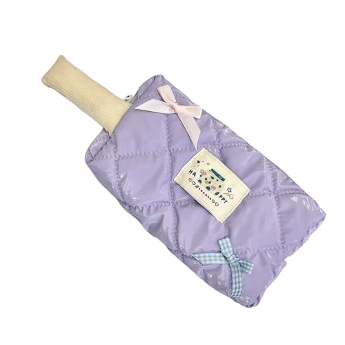 alloneslife Federmäppchen mit Cartoon-Motiv, schöne Schleifen, Make-up, ästhetisch, für den Schulanfang, ästhetische Tasche, schöne Schleifen, Bleistift, Make-up, Kosmetik, violett von alloneslife
