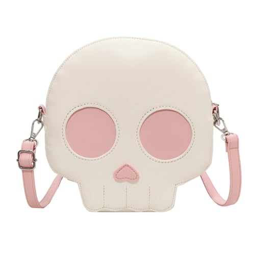 alloneslife Leder Umhängetasche Crossbody Geldbörsen Für Frauen Mode Crossbody Taschen Mit Verstellbarem Gurtschädel Taschen Handtaschen Schädel Satchel Handtasche von alloneslife