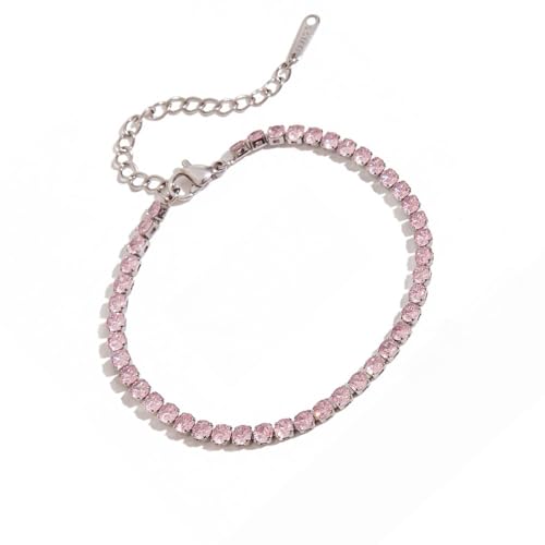 alloneslife Leichter Herzzauber Mit 5 cm Extender & 5 Trendige Farben Edelstahl Zirkonia Schmuck Für Empfindliche Haut Individuelles Länge Herzarmband von alloneslife