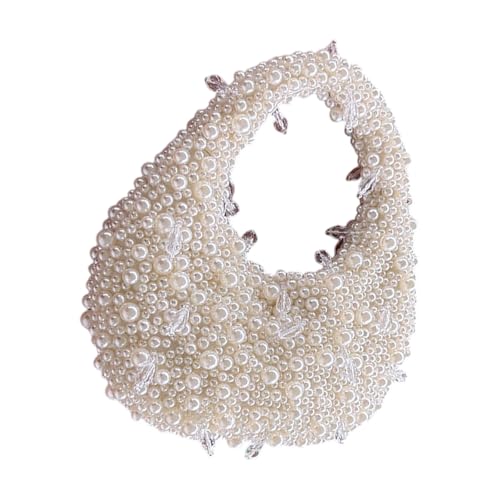 alloneslife Mode Doppelte Griffabendbeutel Faux Pearls Detailliert Modernes Kompaktes Design Leichtes Accessoire Für Frauen Accessoire PVC Top Geldbörse von alloneslife