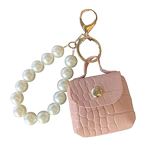 alloneslife Modische Tragbare Geld Kleine Tasche Perlenbeutel Anhänger Autoschlüsselketten Leder Für Schlüssel Münzen Lippenstift Perlen Schlüsselbund von alloneslife