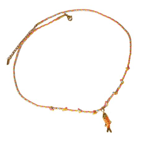 alloneslife Multifunktionale Halskette mit Fisch-Anhänger aus Edelstahl, weich, handgefertigt, verstellbar, Strandschmuck, Geschenk, handgeflochtene, bunte Seil-Halskette, Einheitsgröße, Wie alloneslife Multifunktionale Halskette mit Fisch-Anhänger aus Edelstahl, weich, handgefertigt, verstellbar, Strandschmuck, Geschenk, handgeflochtene, bunte Seil-Halskette, Einheitsgröße, Wie von alloneslife