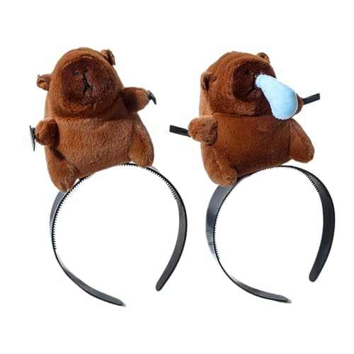 alloneslife Ohr-Stirnband, Mädchen-Kopfbedeckung, Make-up-Party-Kostüm, lustiges Capybara-Haarband mit Pony-Clip, Kopfbedeckung, Pony-Clip, kreatives Stirnband für Make-up (Meerschweinchen mit Rotz) alloneslife Ohr-Stirnband, Mädchen-Kopfbedeckung, Make-up-Party-Kostüm, lustiges Capybara-Haarband mit Pony-Clip, Kopfbedeckung, Pony-Clip, kreatives Stirnband für Make-up (Meerschweinchen mit Rotz) von alloneslife
