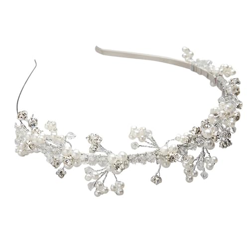 alloneslife Ohr-Stirnband, Party-Stirnbänder, Mädchen, Strass, Perlen, Stirnbänder für Kinder, Mädchen, Hochzeit, Haarreif, Blumen-Haarband, Brautdusche, Damen-Haarschmuck von alloneslife
