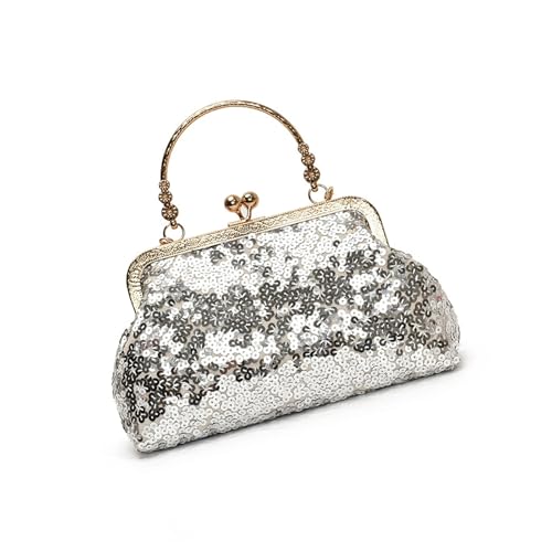 alloneslife Pailletten Der Frauen Handtasche Abnehmbare Kette Kuss Schließung Lässig Schulter Und Crossbody Geldbörsen Pailletten Umhängetasche von alloneslife