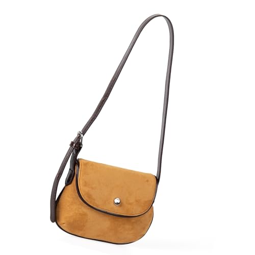 alloneslife Retro Suedes Schulterhandtasche Mit Verstellbarem Riemen Mehrzweckarbeit Pendlertasche Achselgrundstück Für Frauen Und Mädchen Premium Suedes Handtasche von alloneslife