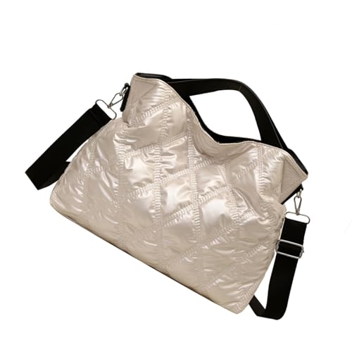 alloneslife Trendy Gesteppte Geprägte Handtasche Tränenresistente Außenerzonomie Organisationstaschen Kompakte Trendyall Hohl Baumwoll Nylonbeutel von alloneslife