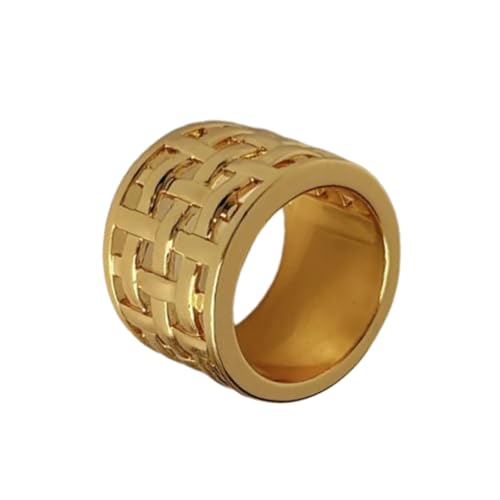 alloneslife Waffeln Gemusterte Ringe Polierte Innere Oberflächen Komfortable Designs Ehering Band Trendy Unisex Schmuck Für Den Täglichen Gebrauch Leichter Verstellbarer Statement von alloneslife