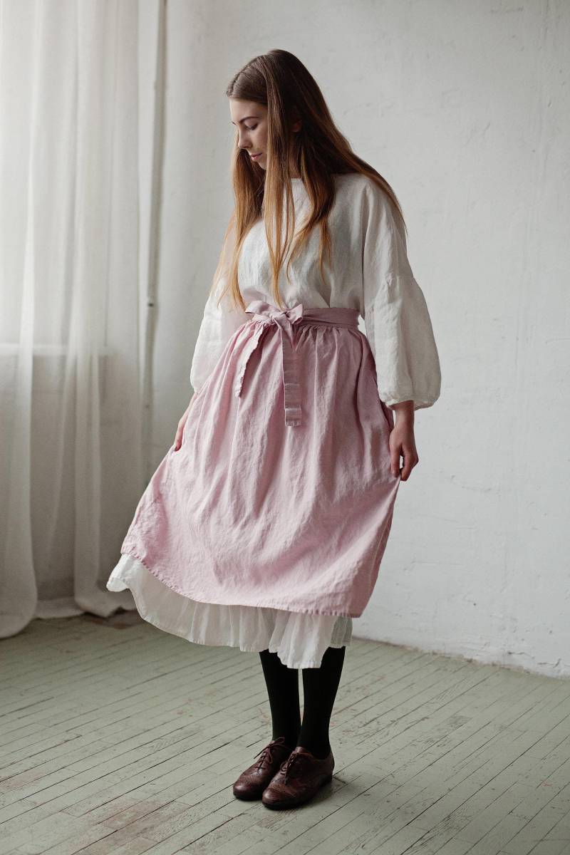 Baby Rosa Halbschürze Cottagecore Schürze Rock Für Frauen von allthebeautifullinen