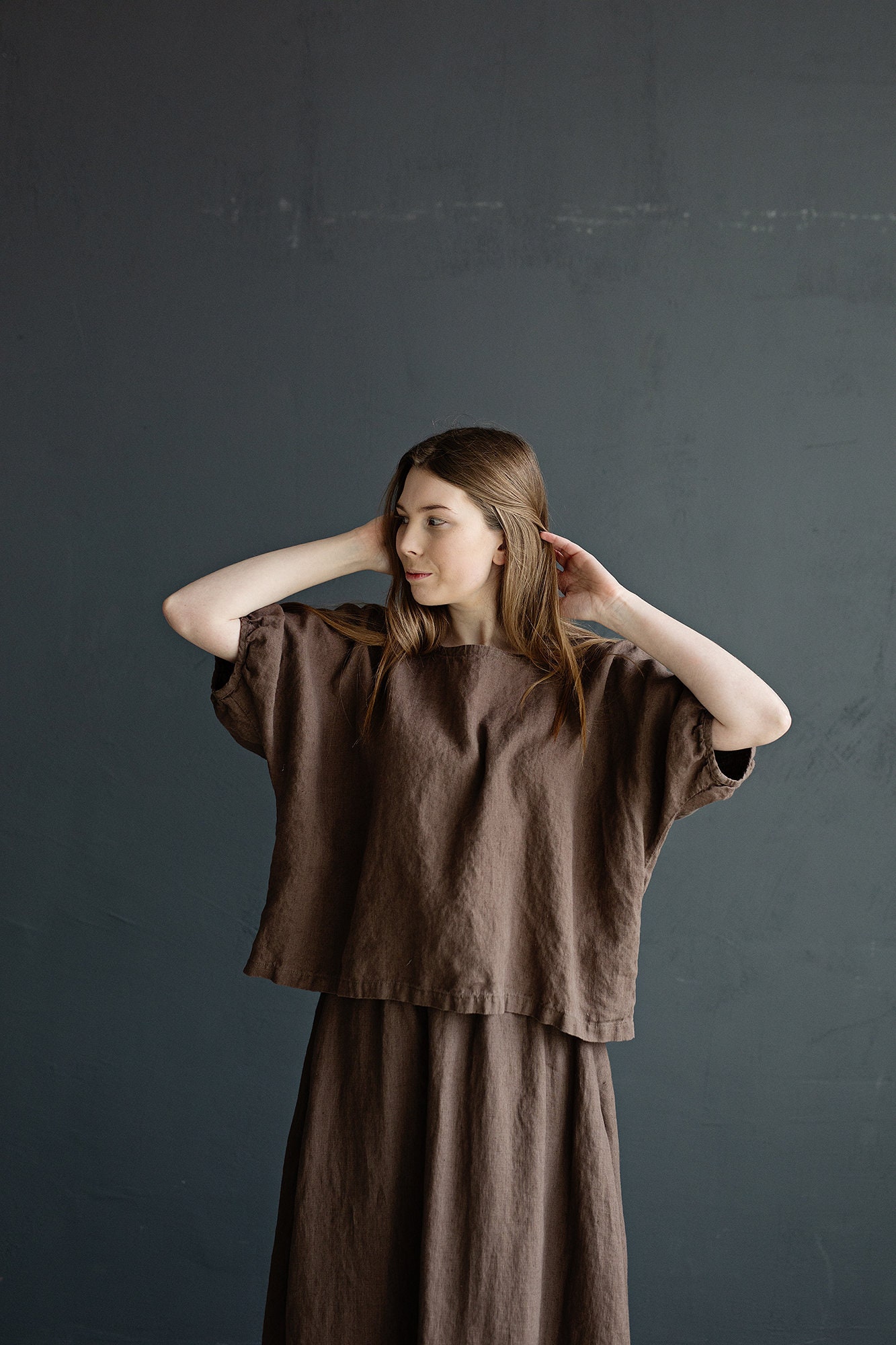 Cacao Sommer Tunika, Leinen Hemd, Bluse, Übergroße Kimono Lockere Passform Plus Size Shirt von allthebeautifullinen