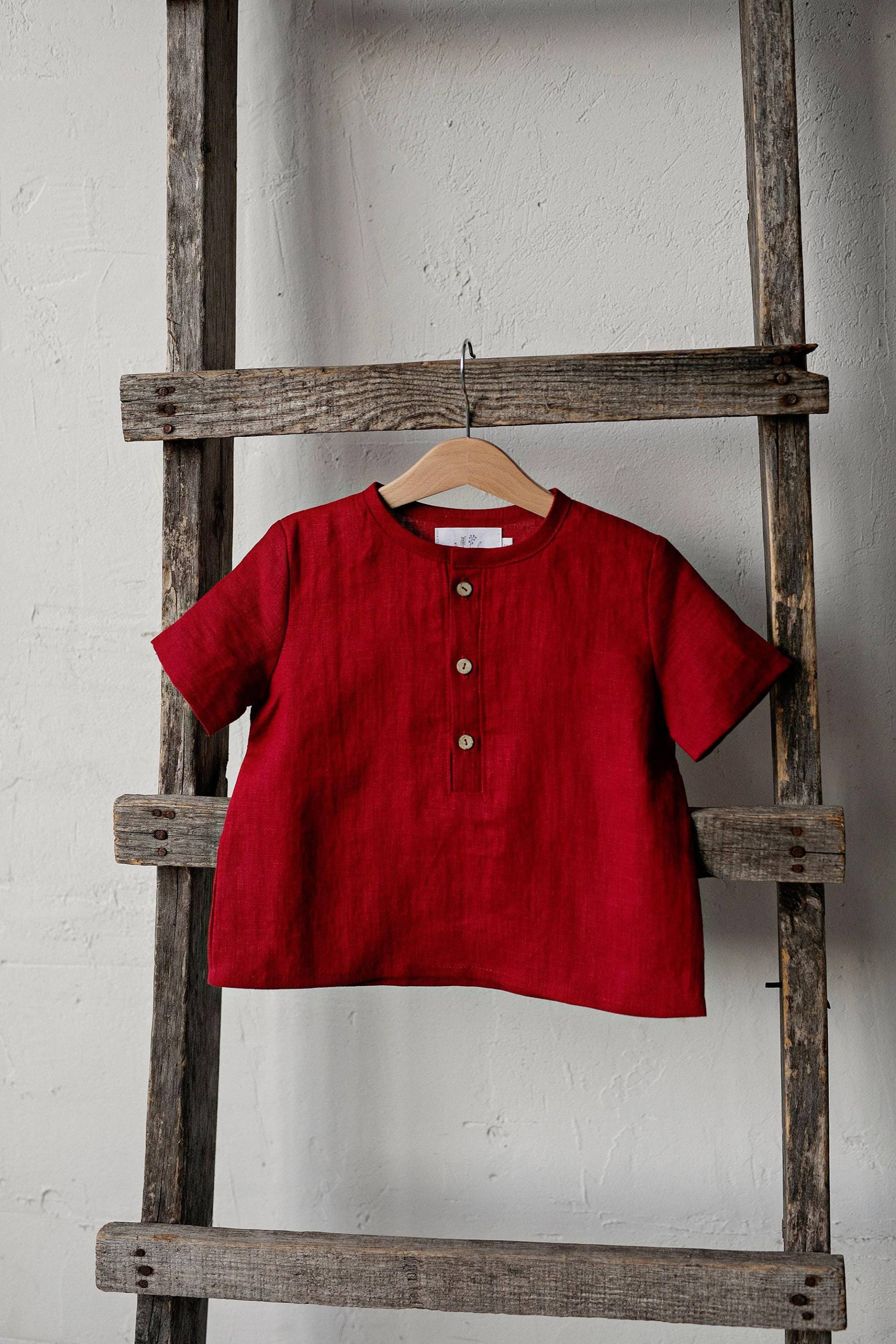 Cherry Kurzarm Unisex Leinenhemd, Verschiedene Stickereien, Leinenhemd Jungen, Mädchen, Kinderhemd Cherry Kurzarm Unisex Leinenhemd, Verschiedene Stickereien, Leinenhemd Jungen, Mädchen, Kinderhemd von allthebeautifullinen