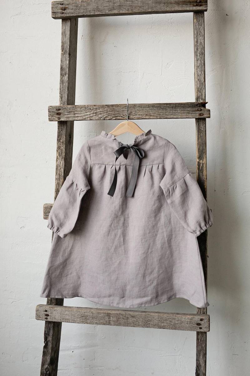 Lavendel Rüschen Leinen Kleid, Baby Blumenmädchen Kleidung Mädchen, Kleid Kinderkleidung von allthebeautifullinen