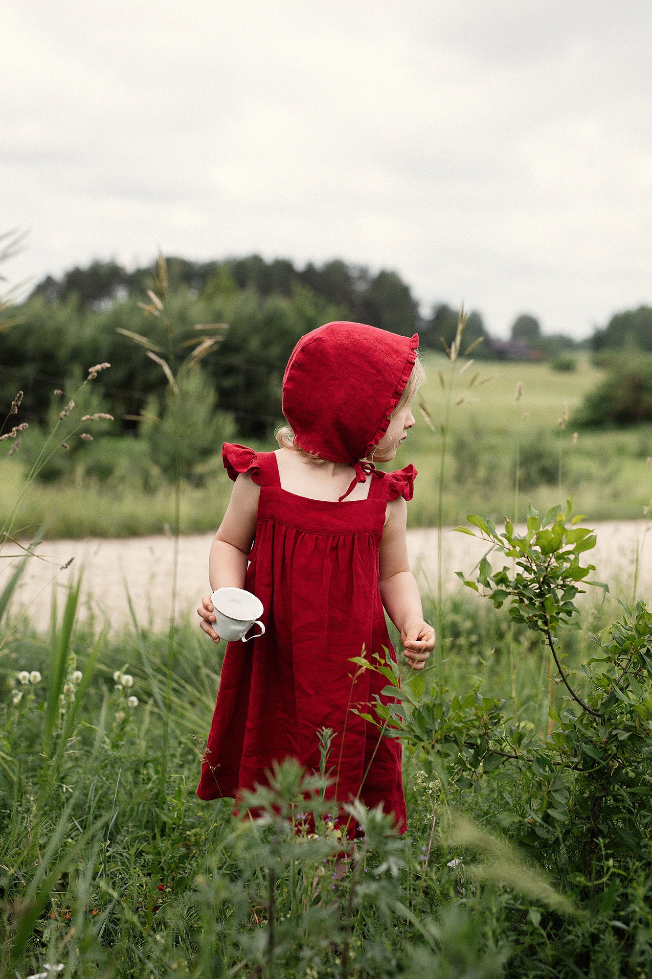 Leinen Mütze, Mütze Für Mädchen, Rüschen Baby Mädchen von allthebeautifullinen