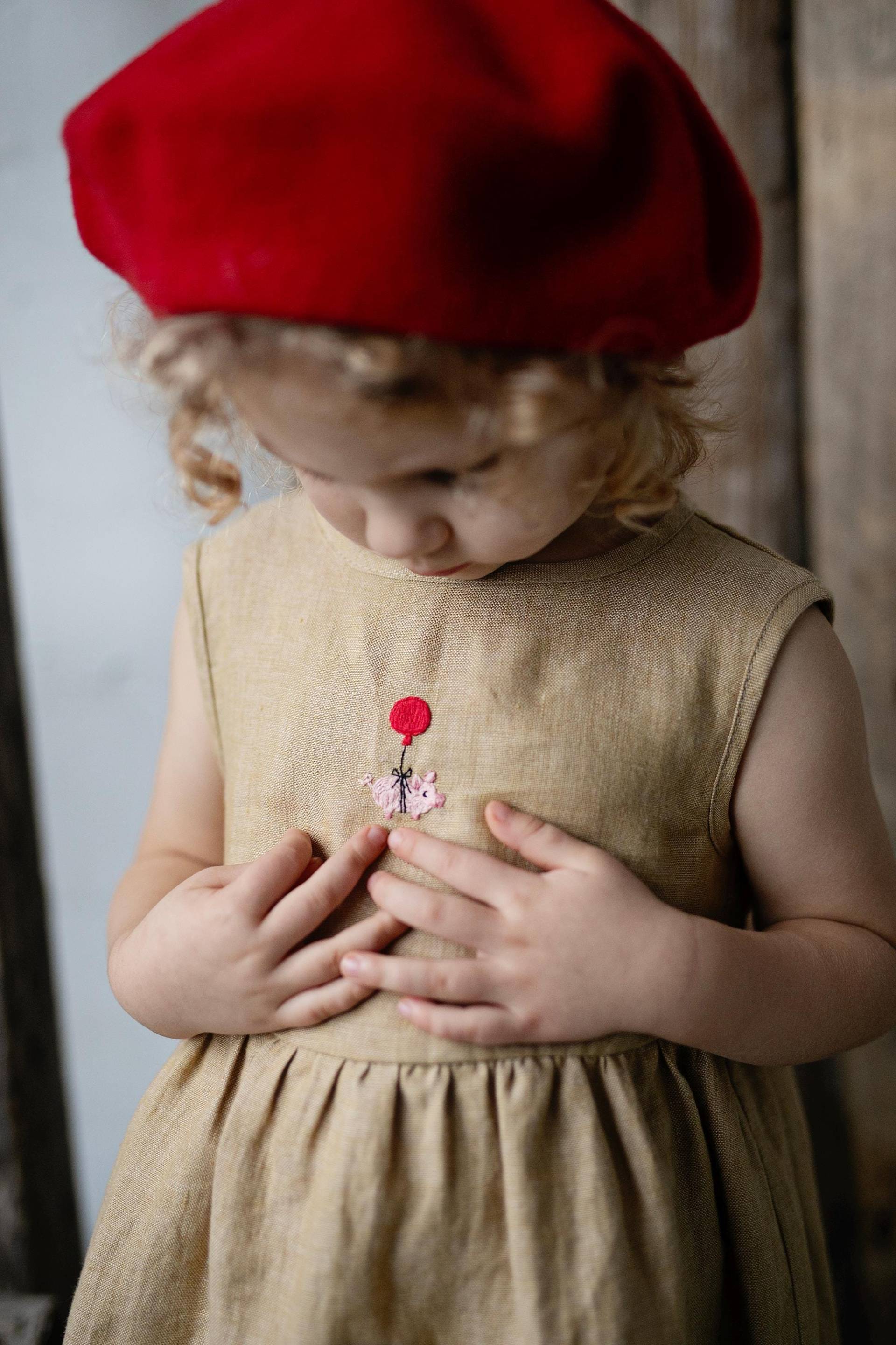 Leinen Smock Dress Ärmelloses Besticktes Sommerkleid von allthebeautifullinen