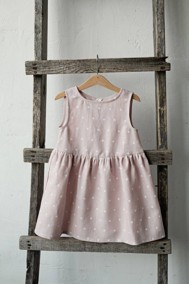 Rosa Leinen Hängerchen Kleid Ärmelloses Sommer Outfit von allthebeautifullinen