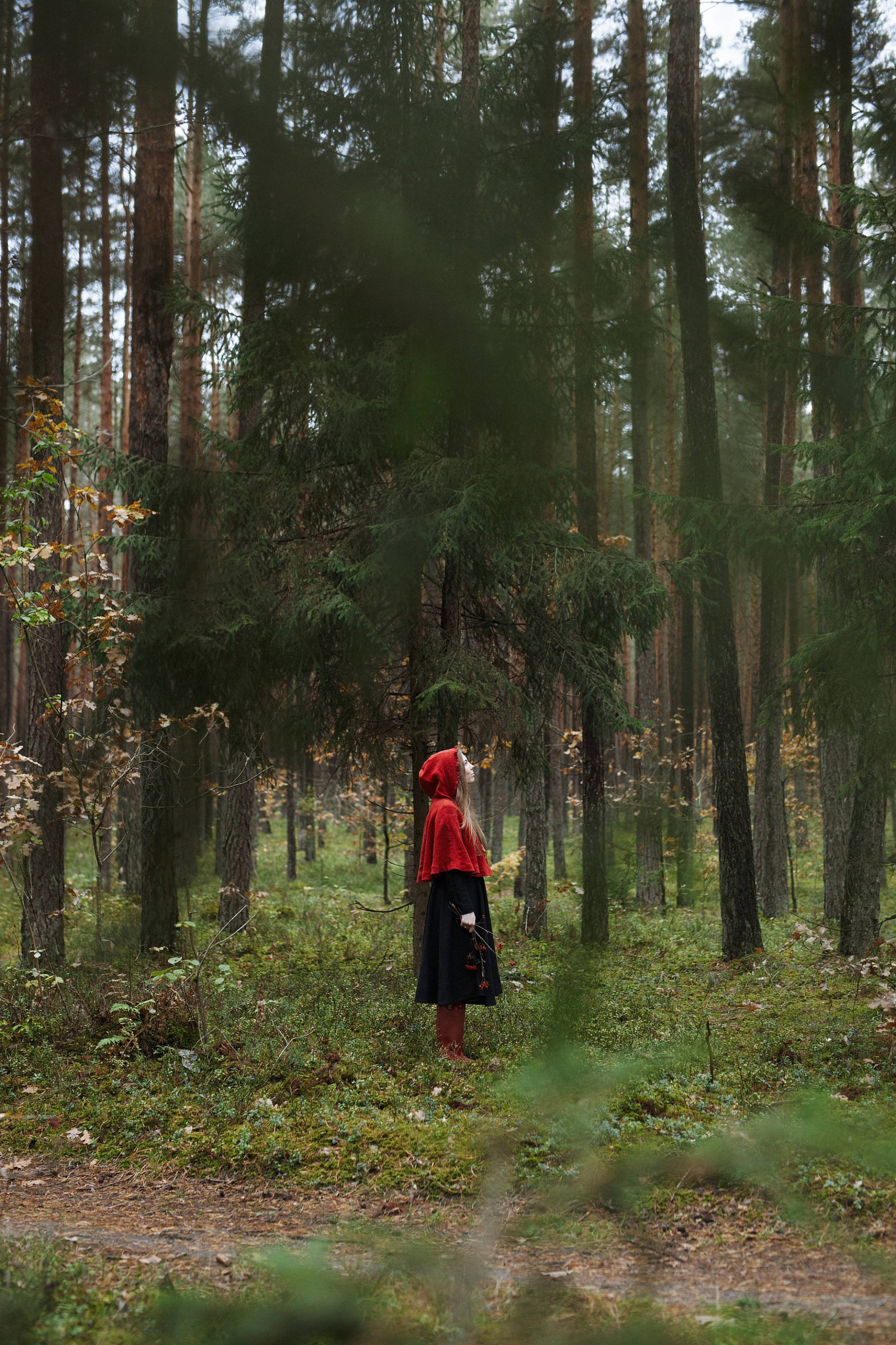 Rotkäppchen Cape, Leinen Umhang Mit Kapuze Für Frauen, Umhang, Kostüm, Weihnachtskostüm von allthebeautifullinen