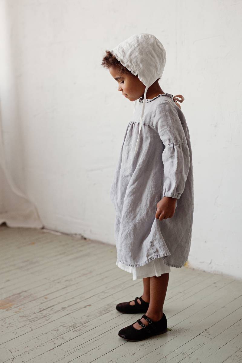 Weiß Leinen Rüschen Mütze Baby Mädchen Sonnenhut von allthebeautifullinen