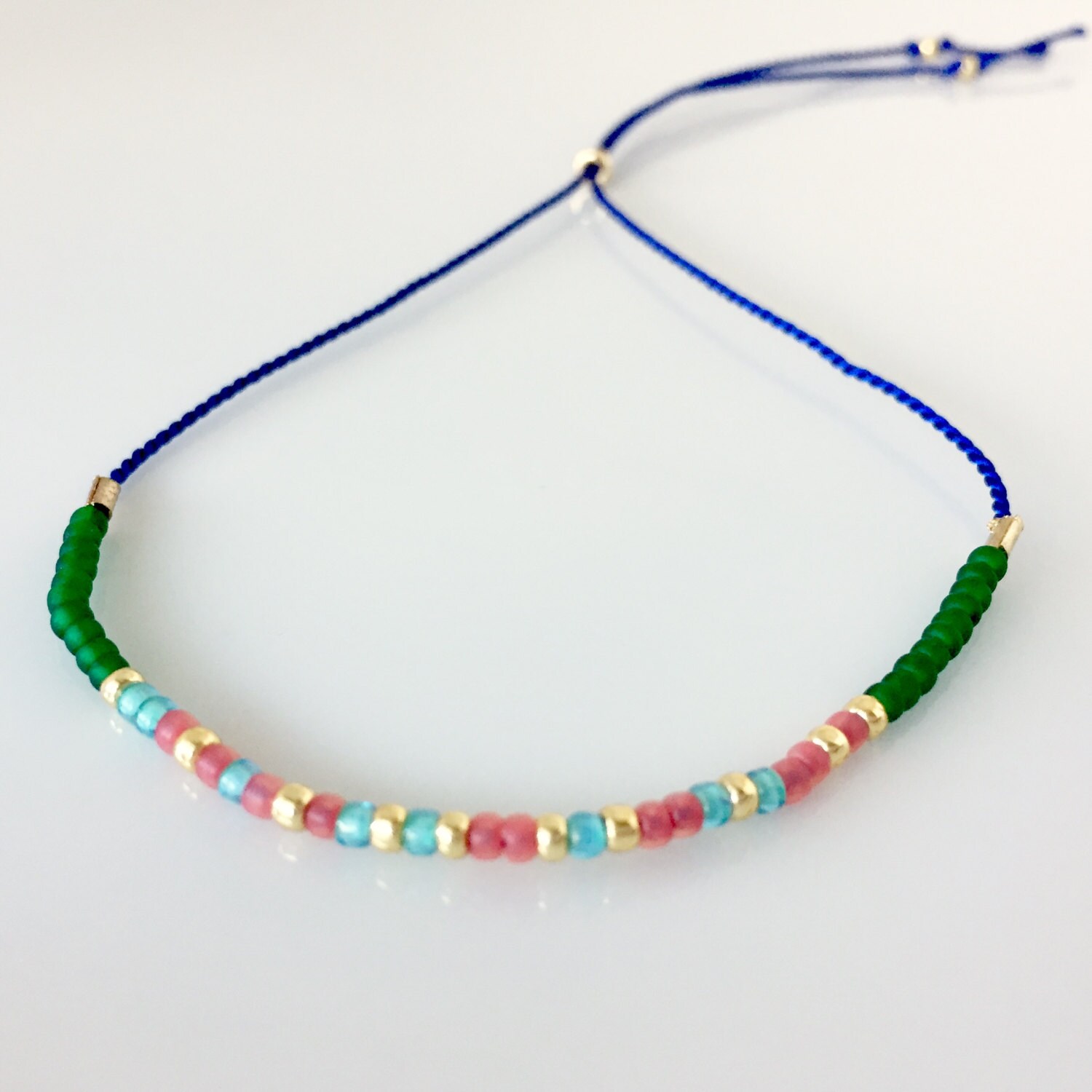 Dankbarkeit-Morse-Code-Armband - Blau Dankbarkeit-Morse-Code-Armband - Blau von allthesprinklesshop