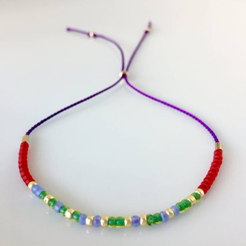 Dankbarkeit-Morse-Code-Armband - Lila von allthesprinklesshop