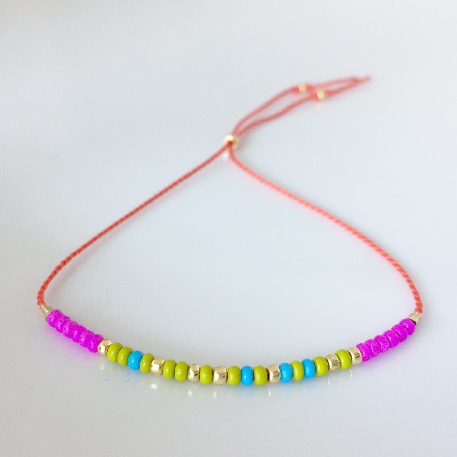 Heftigen Mini Morse-Code-Armband - Orange Heftigen Mini Morse-Code-Armband - Orange von allthesprinklesshop