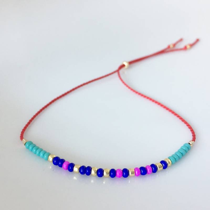 Heftigen Mini Morse-Code-Armband - Rot von allthesprinklesshop