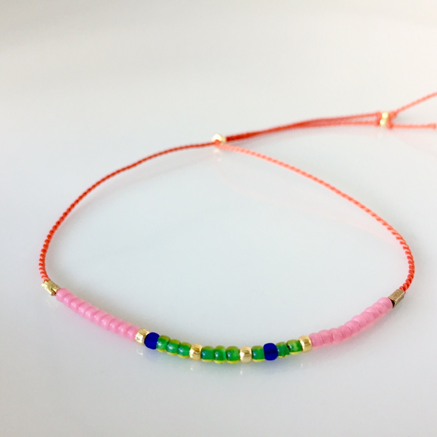 Joy Morse Code Armband - Orange Joy Morse Code Armband - Orange von allthesprinklesshop