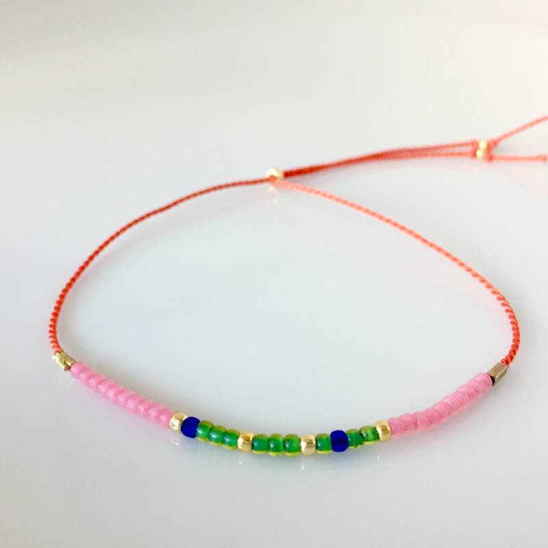 Joy Morse Code Armband - Orange Joy Morse Code Armband - Orange von allthesprinklesshop