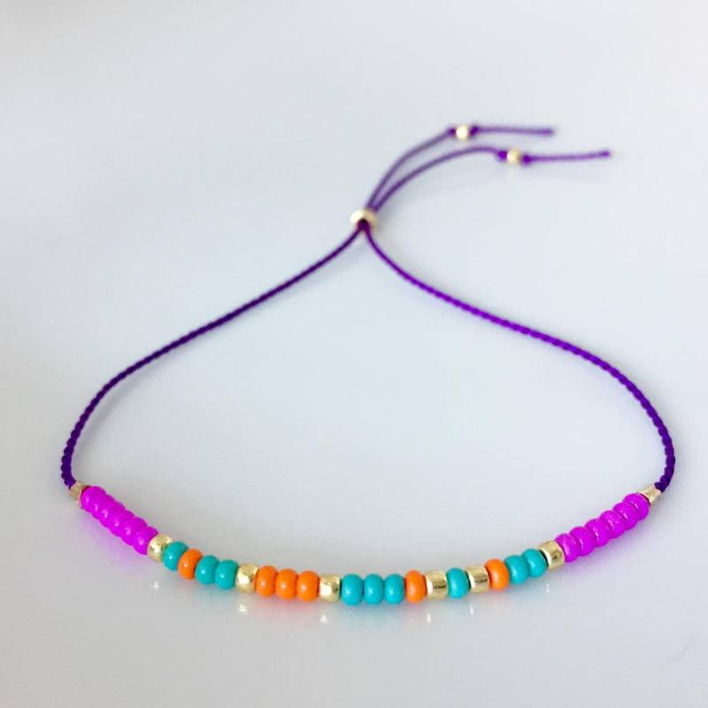 Mini-Morse-Code Armband - Lila Liebte Mini-Morse-Code Armband - Lila Liebte von allthesprinklesshop