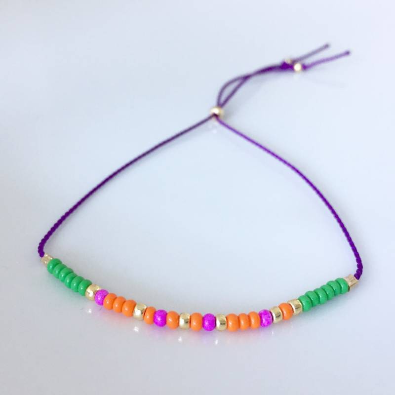 Mutige Mini Morse-Code-Armband - Lila Mutige Mini Morse-Code-Armband - Lila von allthesprinklesshop