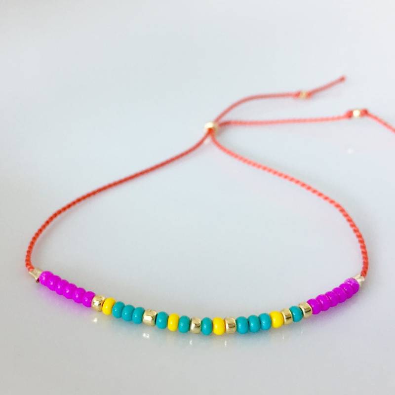 Mutige Mini Morse-Code-Armband - Orange Mutige Mini Morse-Code-Armband - Orange von allthesprinklesshop