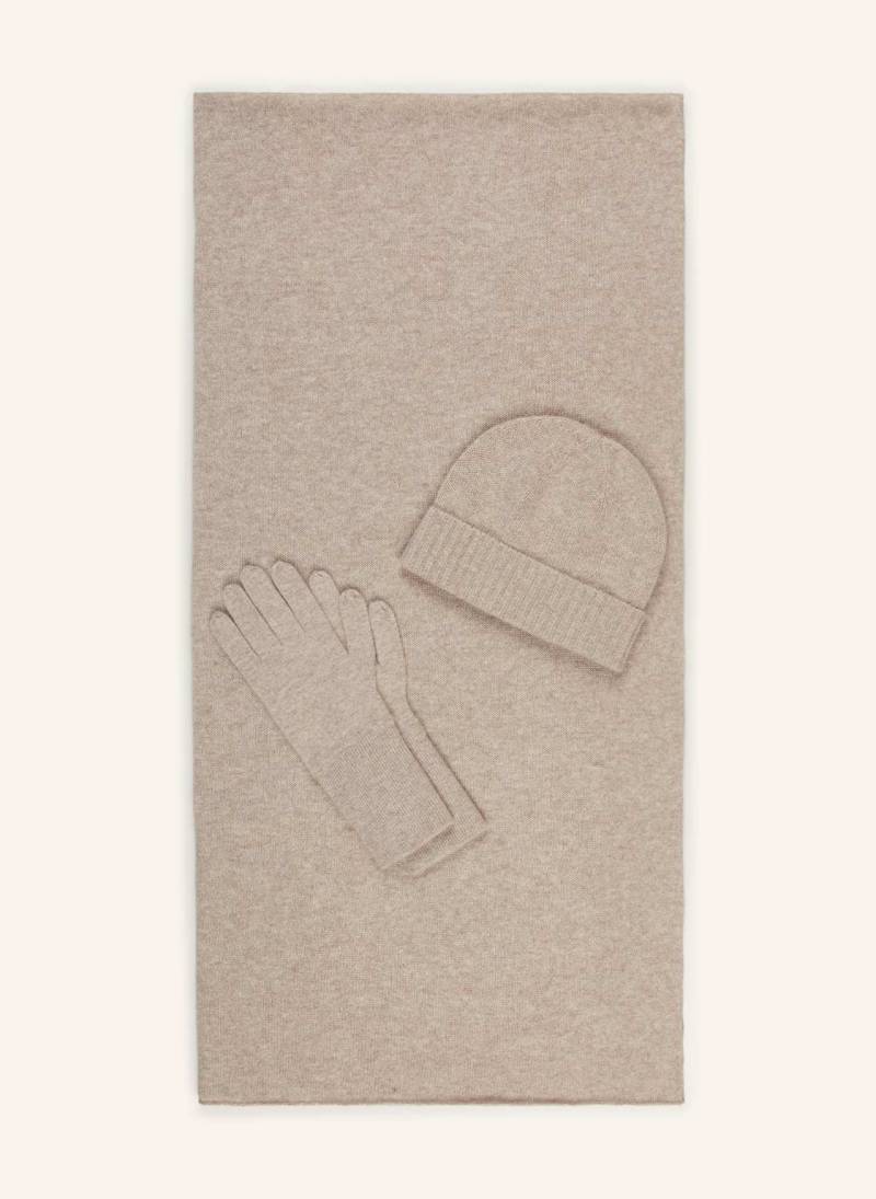 Allude Set: Schal, Mütze Und Handschuhe beige von allude