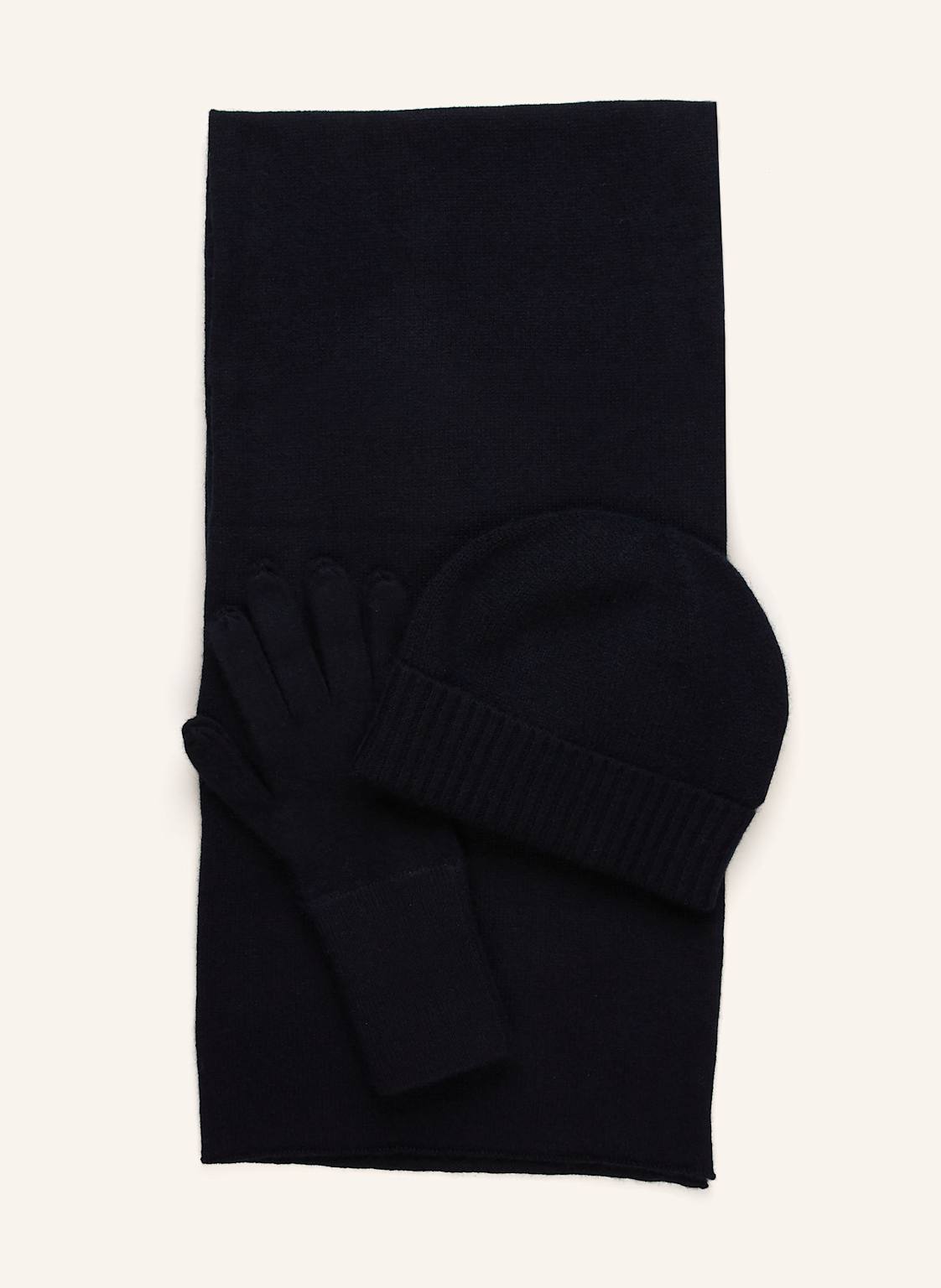 Allude Set: Schal, Mütze Und Handschuhe blau von allude