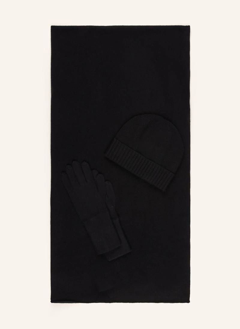 Allude Set: Schal, Mütze Und Handschuhe schwarz von allude