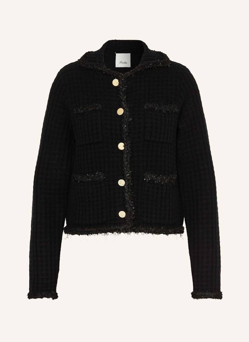Allude Tweed-Kastenjacke Aus Cashmere schwarz von allude