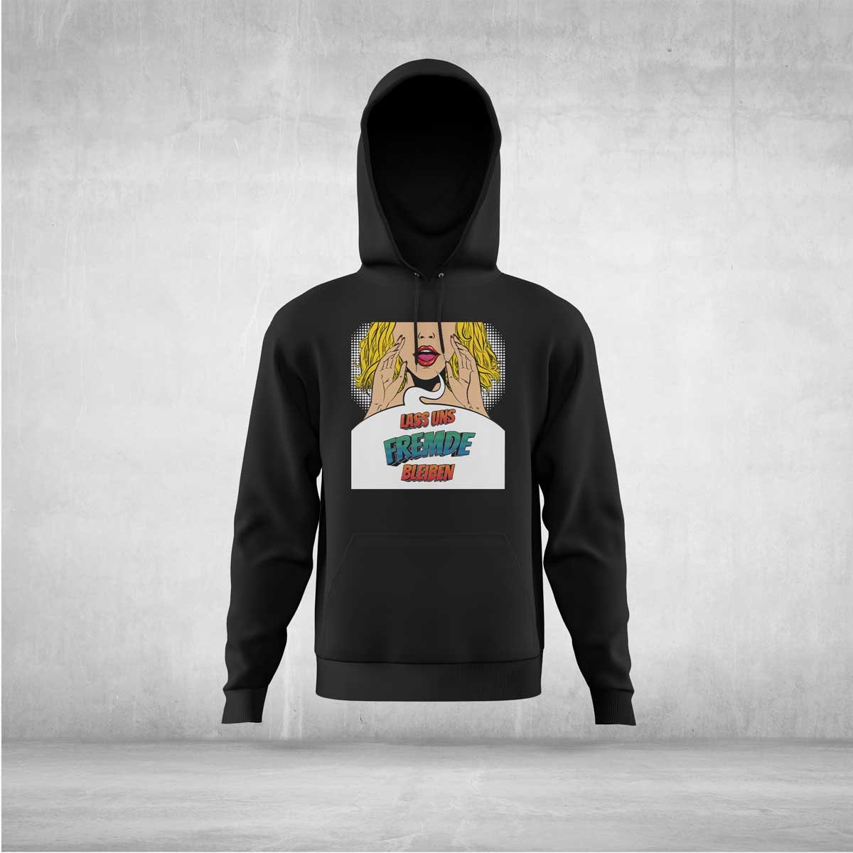 Lass Uns Fremde Bleiben Cartoon Popart Hoodie Unisex Statement Lass Uns Fremde Bleiben Cartoon Popart Hoodie Unisex Statement von allyours24
