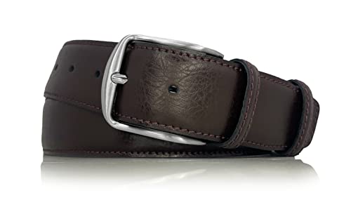 almela - Gürtel mit geheimfach - Herren und Damen - Echtes Leder - Tresorgürtel mit reißverschluß leder - 4 cm breit - innenreißverschluss - 40 mm - Money Belt - Braun, 95 von almela