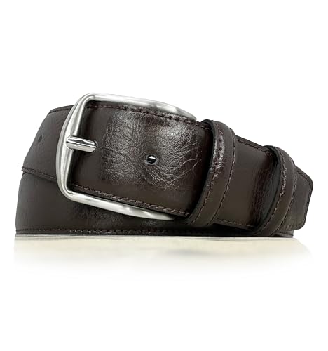 almela - Gürtel mit geheimfach - Herren und Damen - Echtes Leder - Tresorgürtel mit reißverschluß Leder - 4 cm breit - innenreißverschluss - 40 mm - Money Belt - Braun, 90 von almela