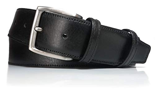 almela - Gürtel mit geheimfach - Herren und Damen - Echtes Leder - Tresorgürtel mit reißverschluß leder - 4 cm breit - innenreißverschluss - 40 mm - Money Belt - Schwarz, 120 von almela