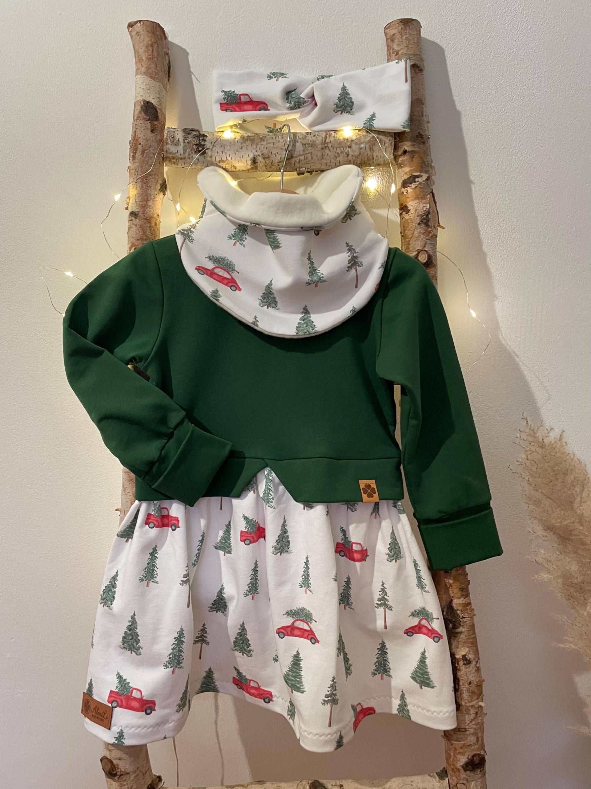 Girly Sweater Christmas Gr.104, Mädchenkleid Sofortkauf, Langarm Sweatkleid Weihnachten, Set Mit Loop Und Stirnband Girly Sweater Christmas Gr.104, Mädchenkleid Sofortkauf, Langarm Sweatkleid Weihnachten, Set Mit Loop Und Stirnband von almiLiDesign