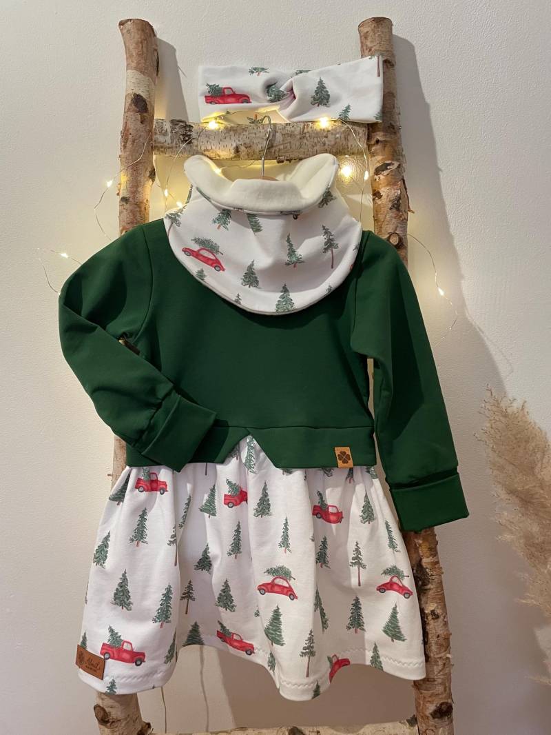 Girly Sweater Christmas Gr.104, Mädchenkleid Sofortkauf, Langarm Sweatkleid Weihnachten, Set Mit Loop Und Stirnband Girly Sweater Christmas Gr.104, Mädchenkleid Sofortkauf, Langarm Sweatkleid Weihnachten, Set Mit Loop Und Stirnband von almiLiDesign