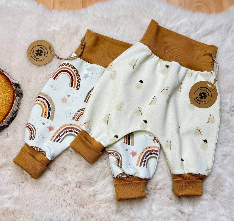 Pumphose Schneemann Oder Regenbogen, Geschenk Mädchen Junge Unisex Gr.50-92 Baby Winterhose von almiLiDesign
