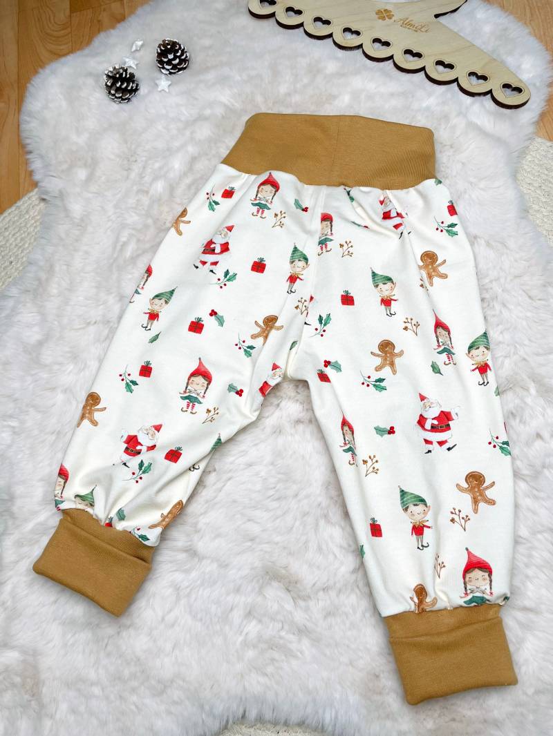 Pumphose Weihnachten Gr.86 Lebkuchen Elfen, Geschenk Unisex von almiLiDesign